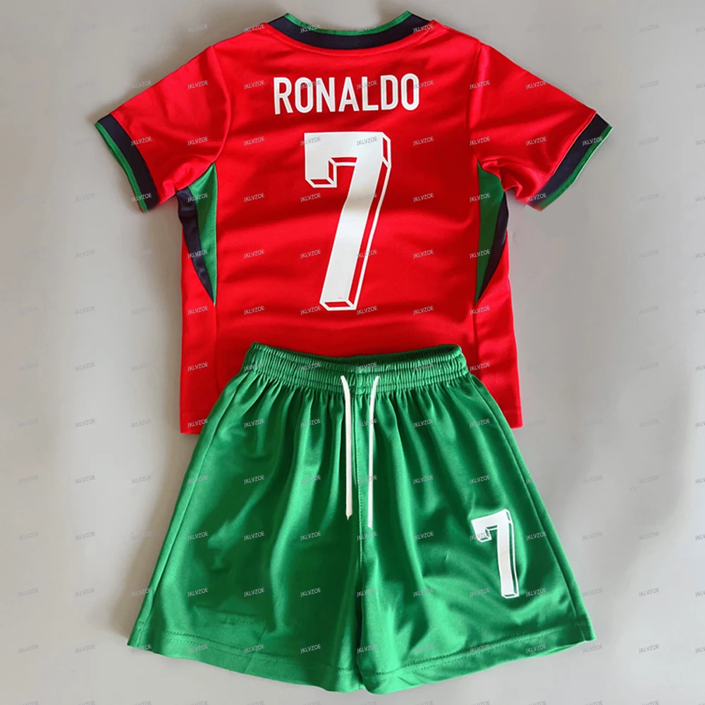 Cristiano Ronaldo Youth Jersey Set fashion Quick Drying Breathable Casual Men's short sleeved T-shirt shorts set