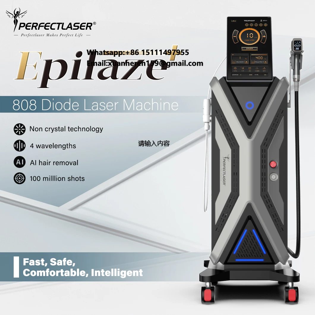 Perfectlaser 1800w AI Skn Analyzer Diode Lasr Hair Removal Machine Ice Diode Lasr 755 808nm 940nm 1064 Hair Remova Machine