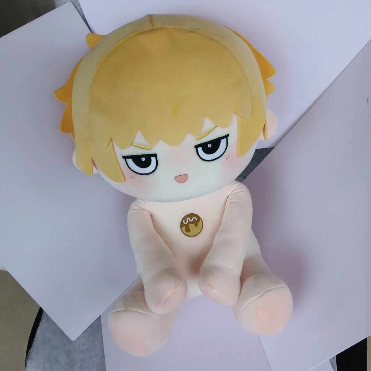 Anime Mob Psycho 100/Mobu Saiko Hyaku Reigen Arataka Cosplay dibujos animados 40cm sentado muñeco de algodón de felpa Maumet juguetes bebé desnudo Navidad