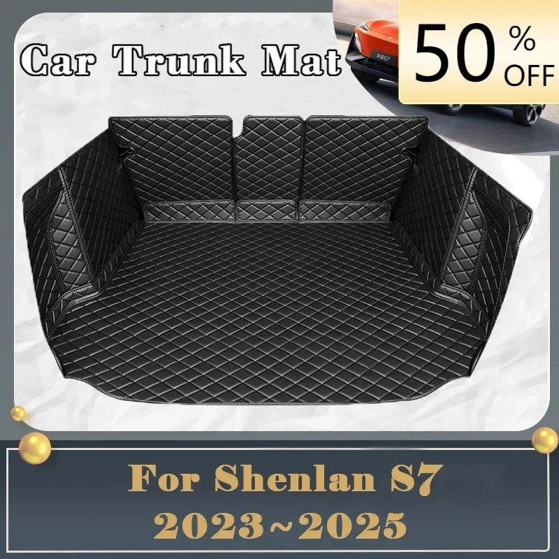 Car Trunk Mat For Changan Shenlan Deepal S7 2023 2024 2025 Dirt-resistant Fully Trunk Mat Luxury Rear Cargo Tray Car Accessories