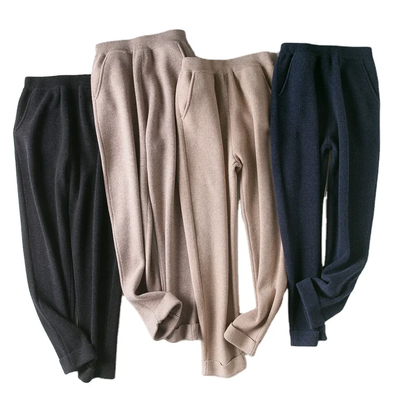 

Quality Sport Suit Women Cashmere Pants Woman Rib Pants Trousers Blouse.