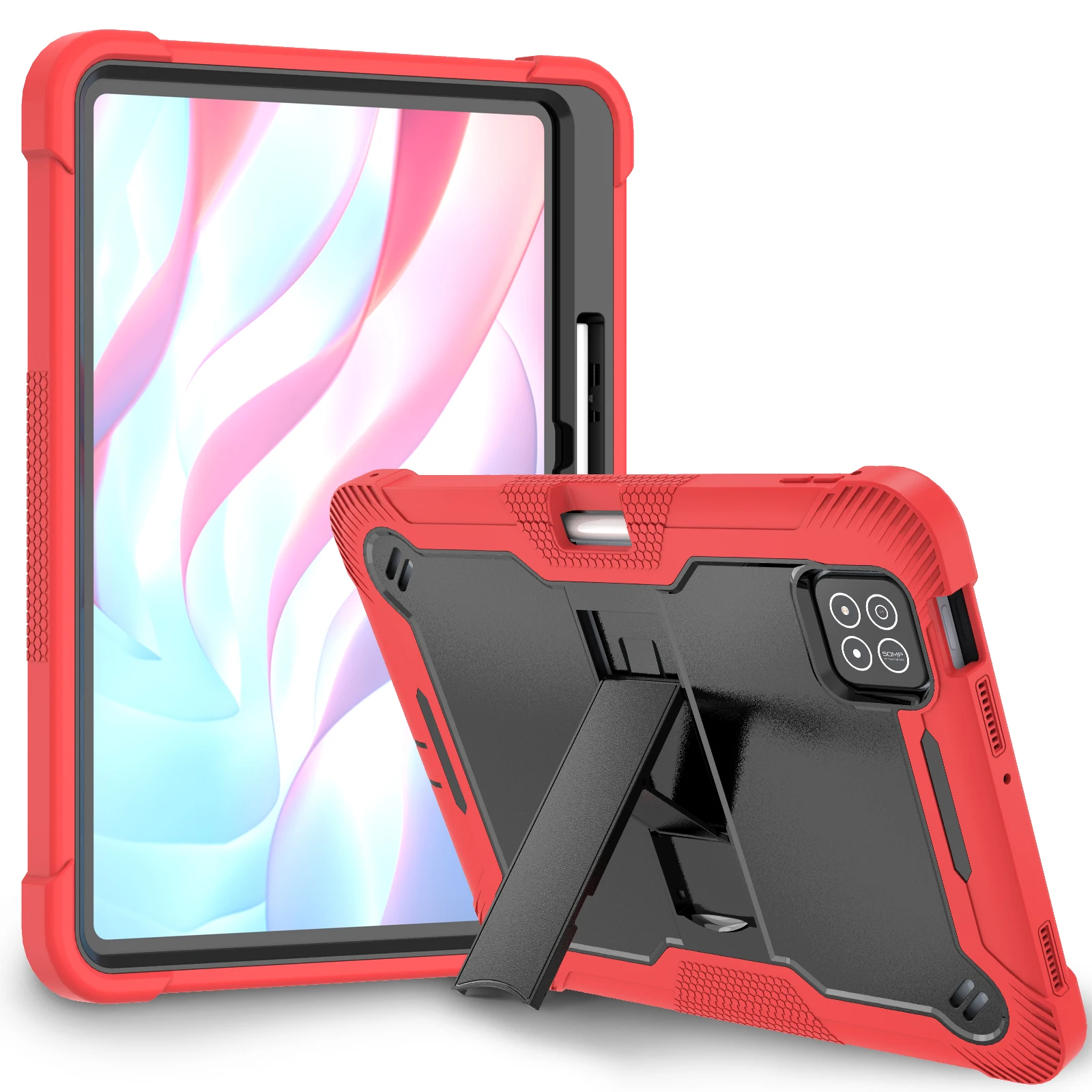 Funda con soporte de armadura resistente para Xiaomi Pad 7 Pro 2024, 11,2 ", protección de 3 capas, cubierta híbrida para niños, carcasa de silicona a prueba de golpes para PC