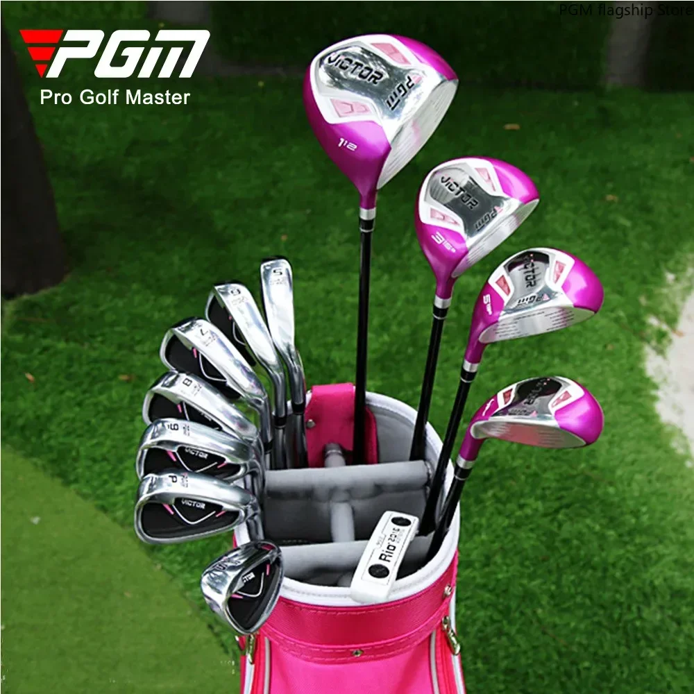 PGM-palos de Golf para mujer, conjunto completo para principiantes, 12 piezas/9 piezas/4 piezas, varilla de carbono/poste de acero LTG007