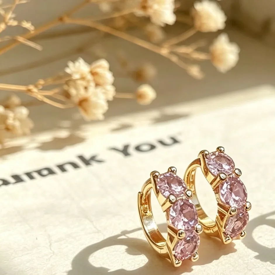New Arrival Unique Designer Zircon Stud Earrings for Women, Trendy Flat Needle Style, Elegant & All-Match Daily Ear Jewelry
