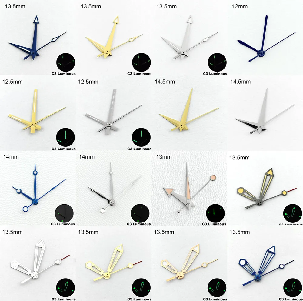 Silver Rose Gold Blue Green Luminous Snowflake Watch Hands Fit for Miyota8205 8215 821A 8285 Movement Watch Parts Accessories