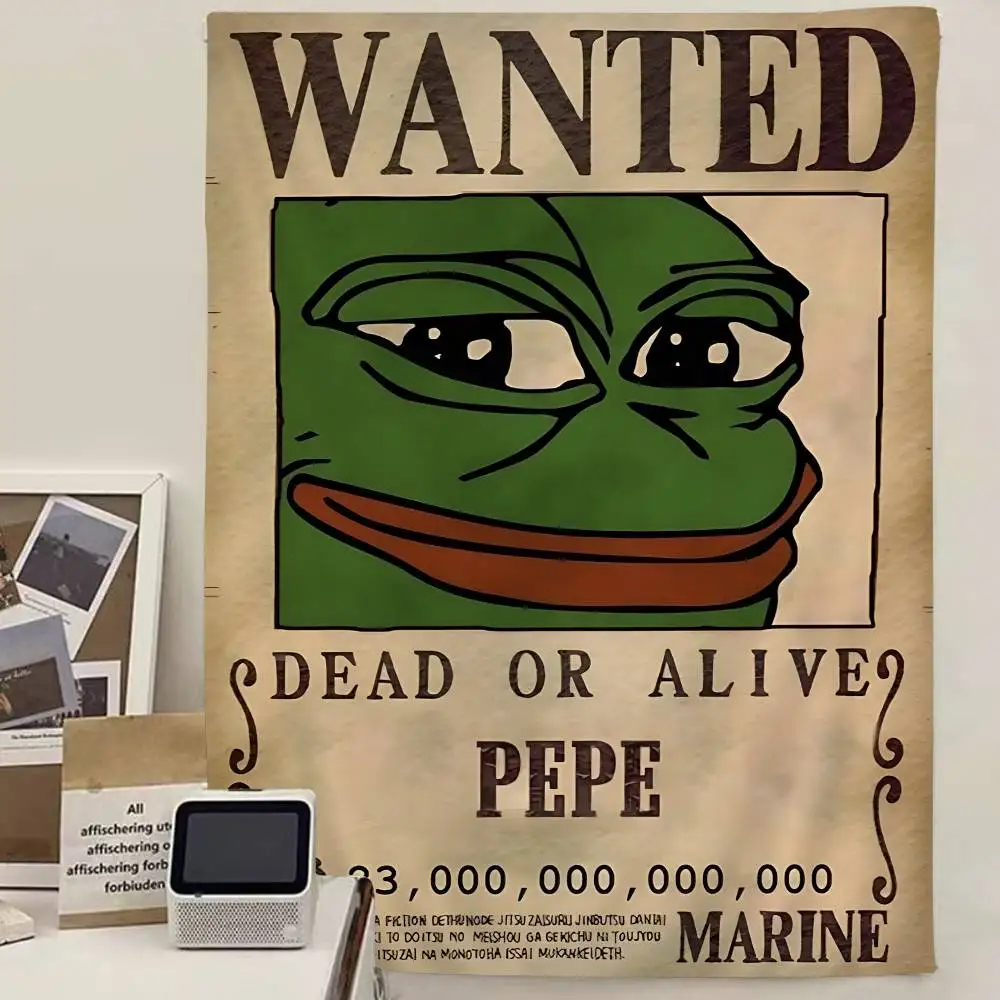 

1 шт. грустная лягушка Пепе гобелен с художественным принтом японский настенный гобелен аниме настенный домашний декор
