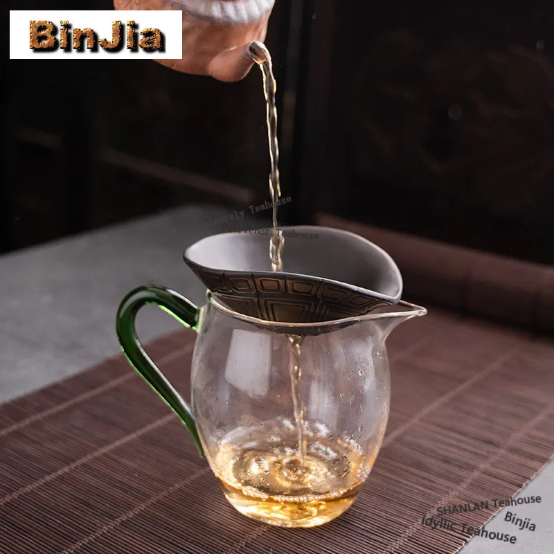 Purple Pottery Tortoise Tea Separator Infusor Handmade Tea Strainer Dispenser Household Tea Brewing Tea Filter Cha Decoration