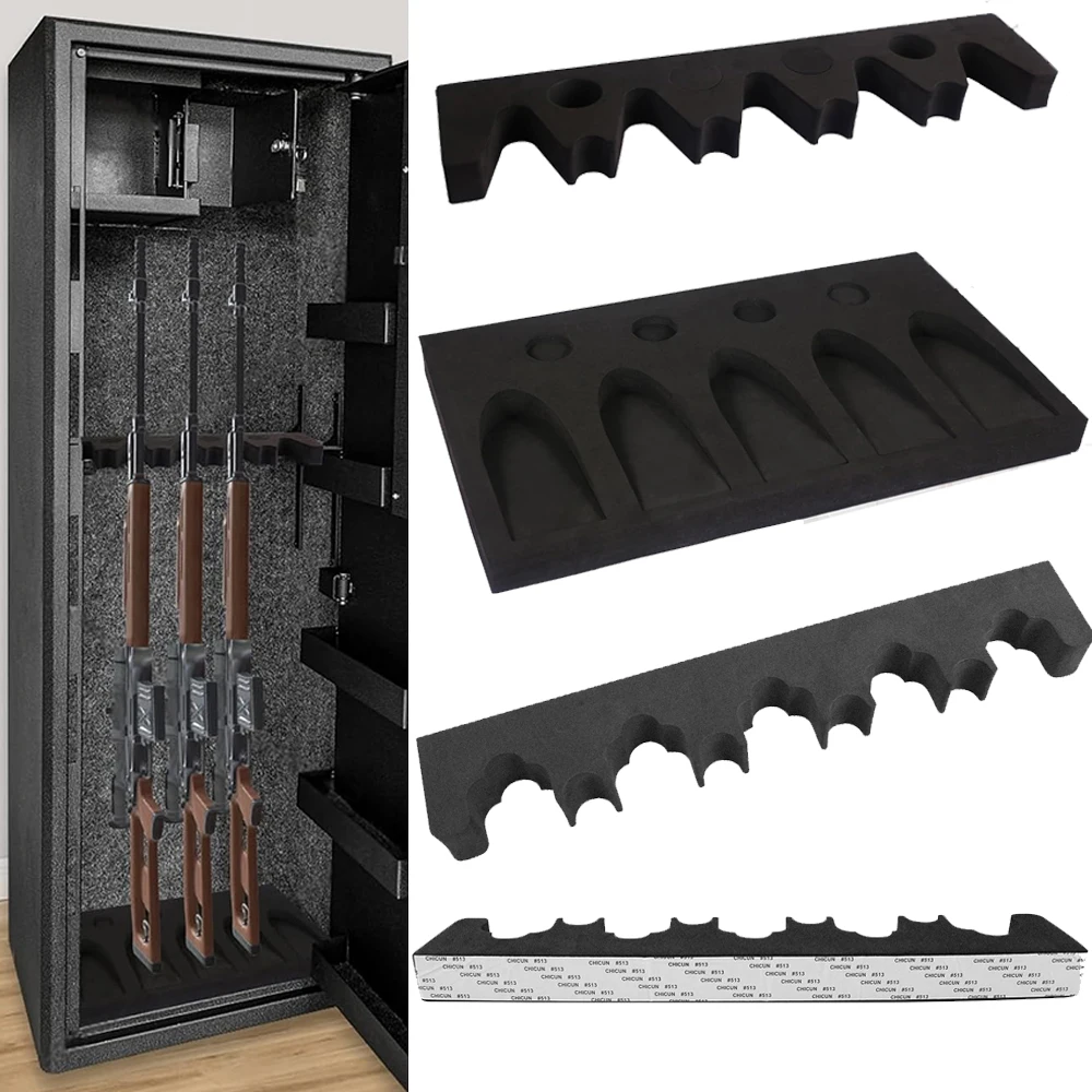 Support de rangement pour fusils à 5 fentes, pour armes à feu, organisateurs sûrs, support de protection en mousse EVA, creusets, barils, accessoires d'armoire pour armes à feu