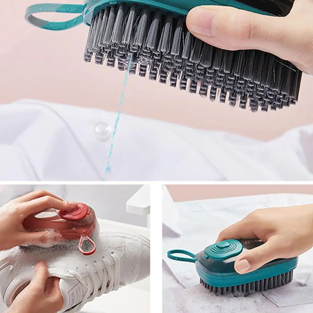 Multifunctional Liquid Cleaning Brush Automatic Soft Comfortable Brush Tool Hanging Pot Grip Hole Shoe Brush Dishwashing U2S3