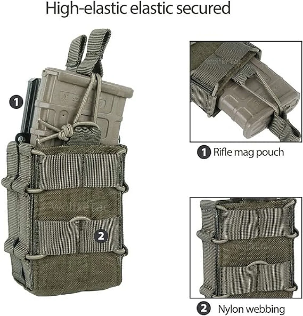 

Tactical Molle Single Double Magazine Pouch for M4 M14 M16 AR15 G36 Magazine Hunting Outdoor Tool Waist Mag Holder