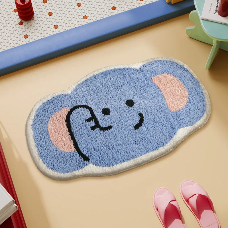 Capybara Crocodile Elephant Bathroom Rug Pad Winter Anti slip Carpet Thickened Plush Absorbent Foot Mat Bathroom Special Mat