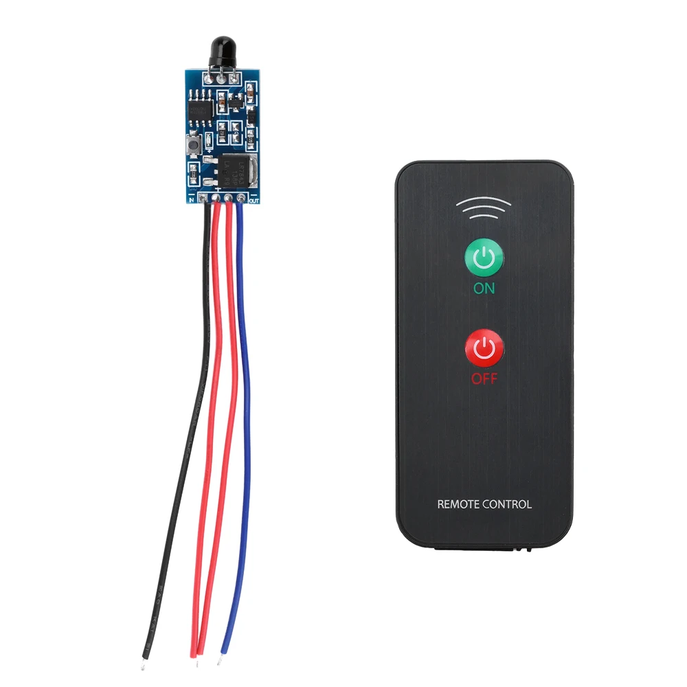 DC2.5V-24V Two Key Switch Infrared Remote Control Receiver Module Learning Type Code Matching Remote Control TransmitterReceiver