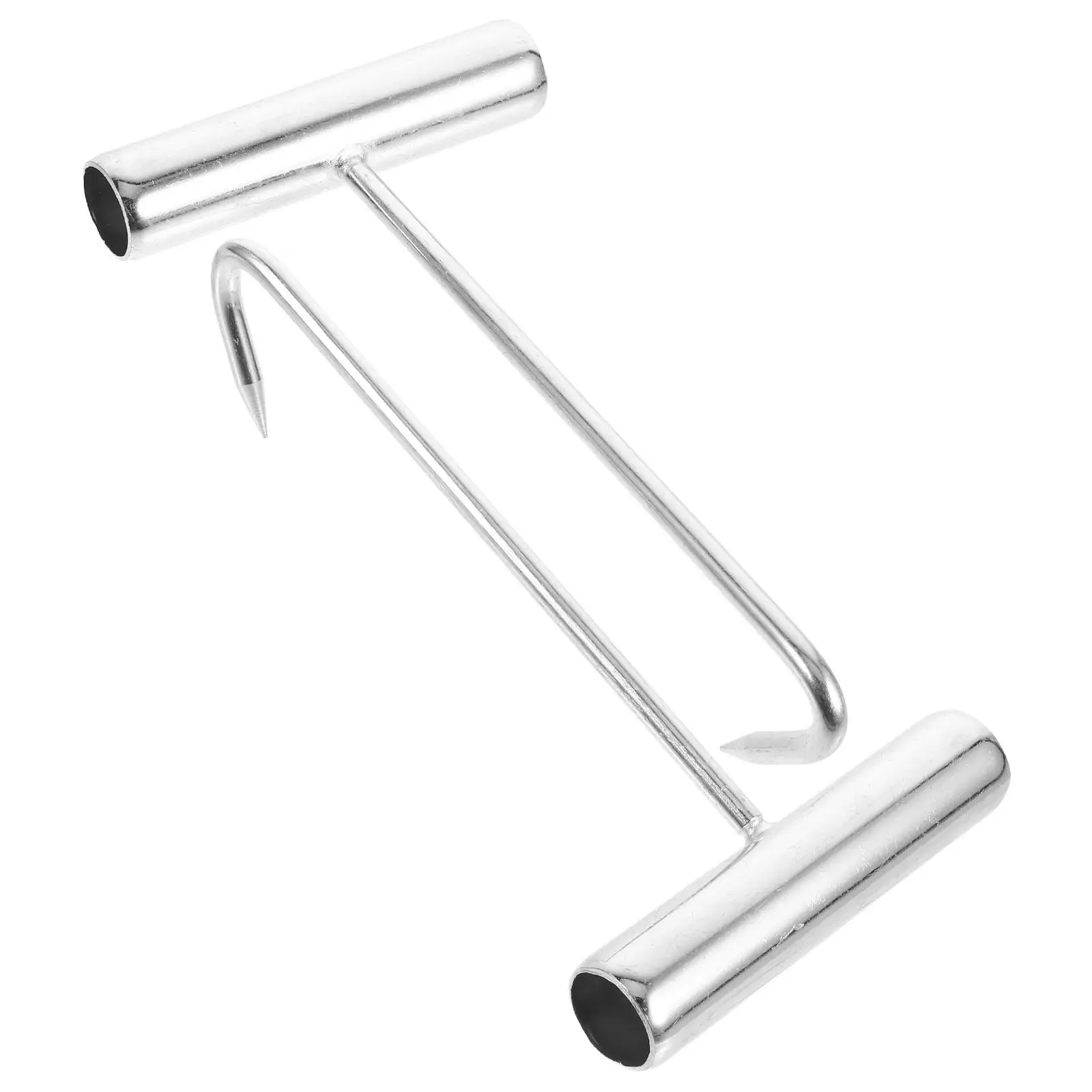 

2 Pcs Meat Hooks for Smoker Hanging Handle with Rib Cage Processing Food Iron Butcher Tools