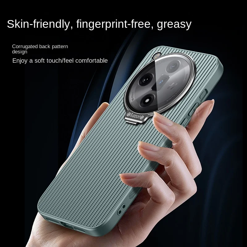 For OPPO Findx7 Findx6 Reno 11 Pro Phone Case Luxury Corrugated Bracket Lens All Included Shock-Absorbing Cover