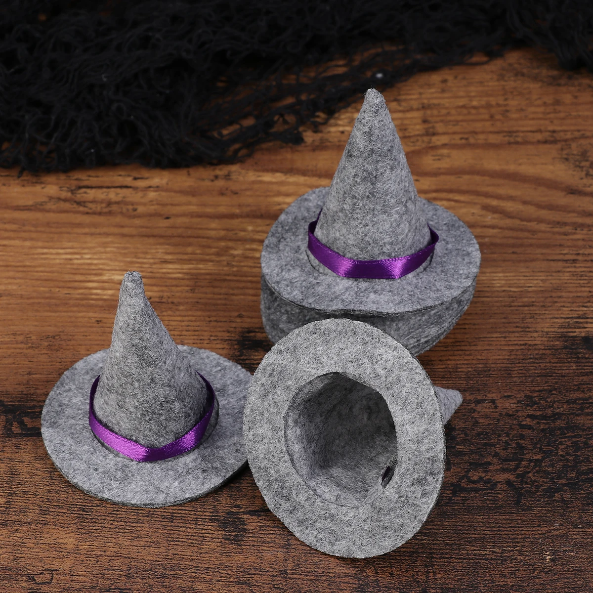 

6 Pcs Witch Hat Props Decorations Mini Hats Hair Accessories Wine Bottle Halloween