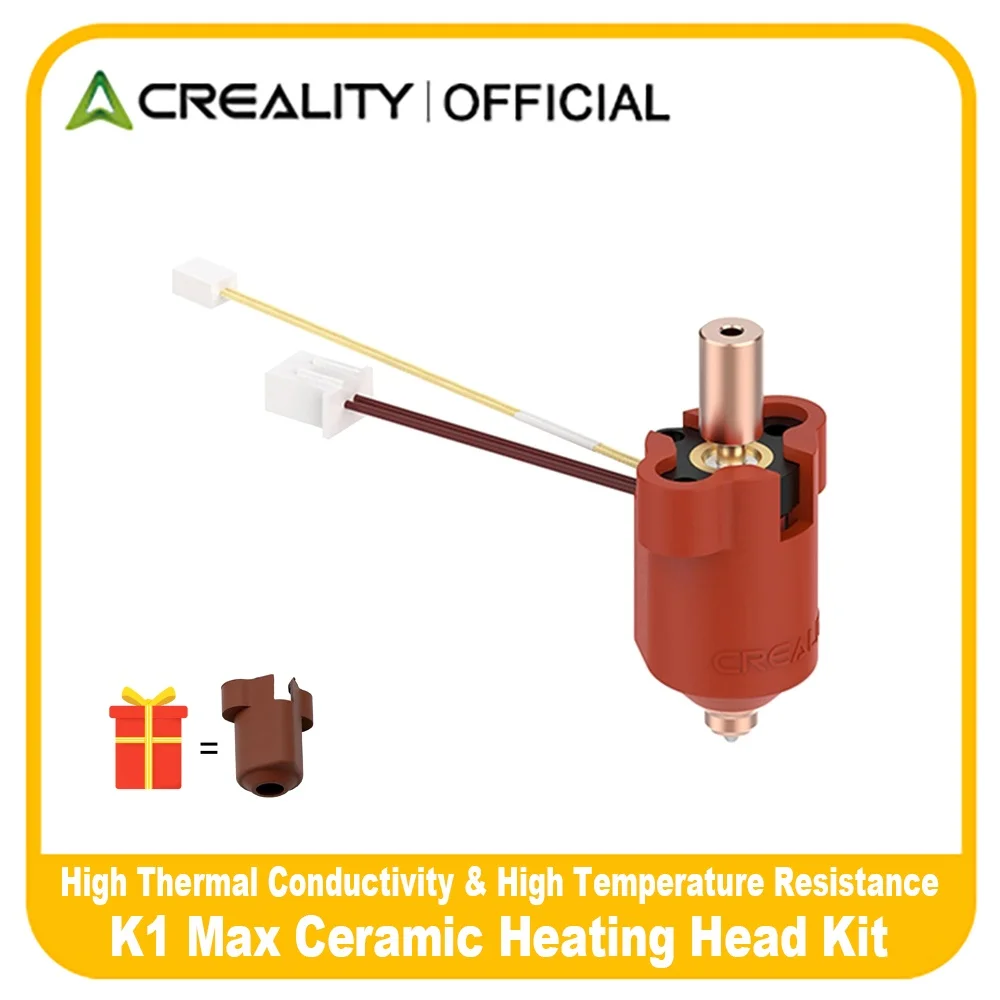 

Creality K1 Ceramic Heating Block Kit 300℃ High Temperature Resistance Comes With 1PCS K1 Silicone Cover 3D Printer forK1/K1 MAX