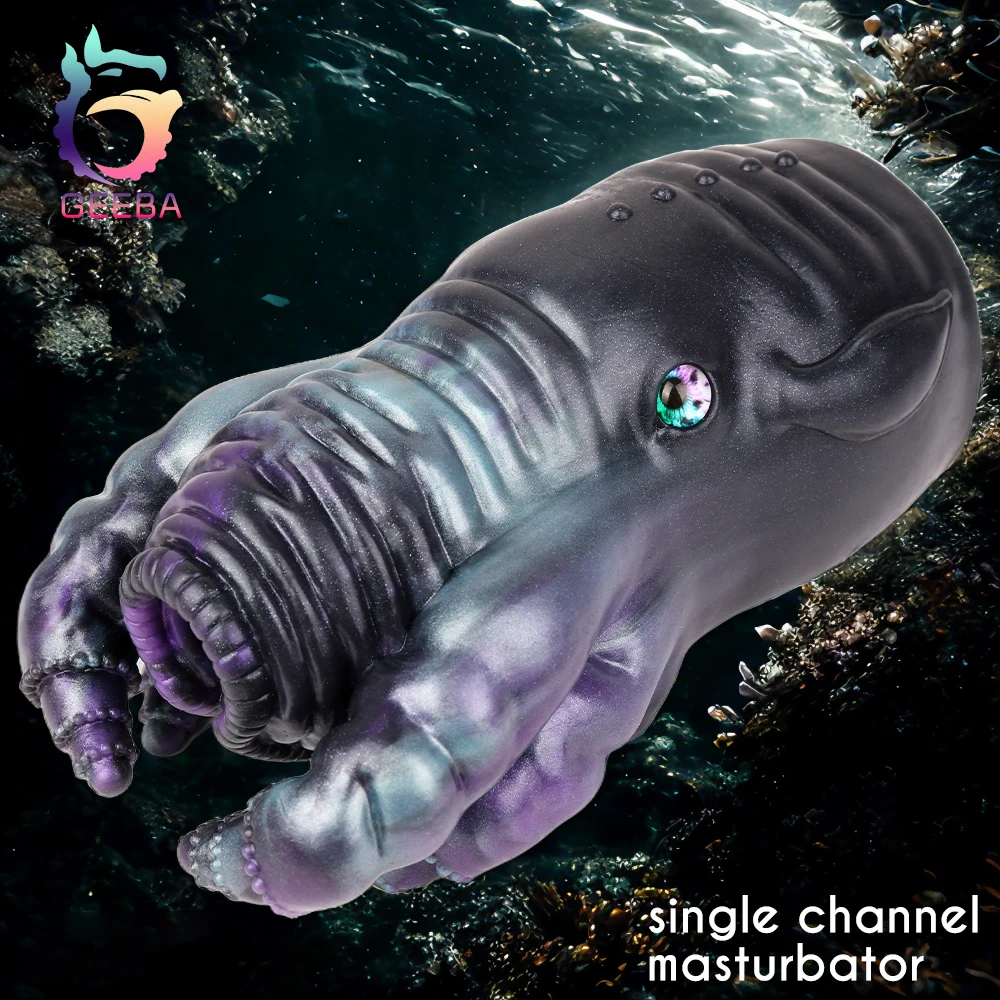 GEEBA Sea Animal Male Penis Stroker Silicone Men's Masturbator Lifelike Onahole Adult Sex Toys Men Unique Penis Massage Tools