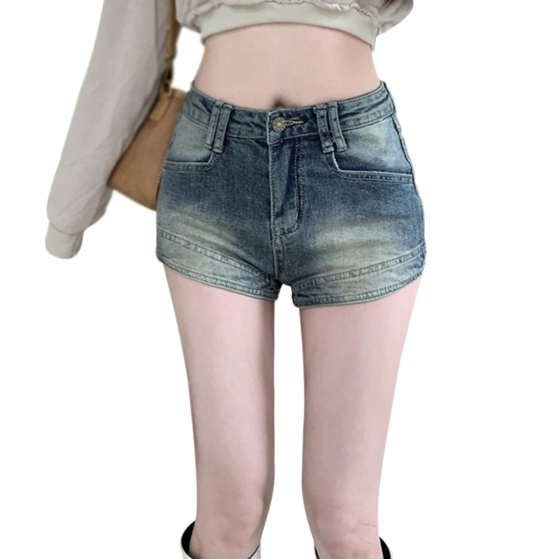 

Women's Denim Shorts Washed Denim Vintage Summer Shorts