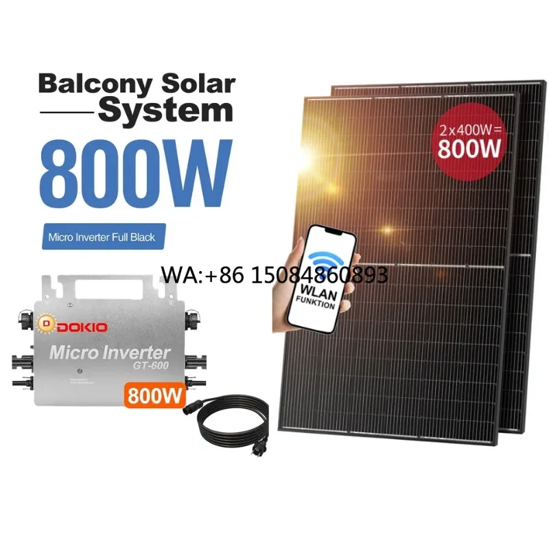 Germany Stock 600w 800w Balkonkraftwerk Plug and Play Balcony Solar System Kit Solar-powered balcony generation