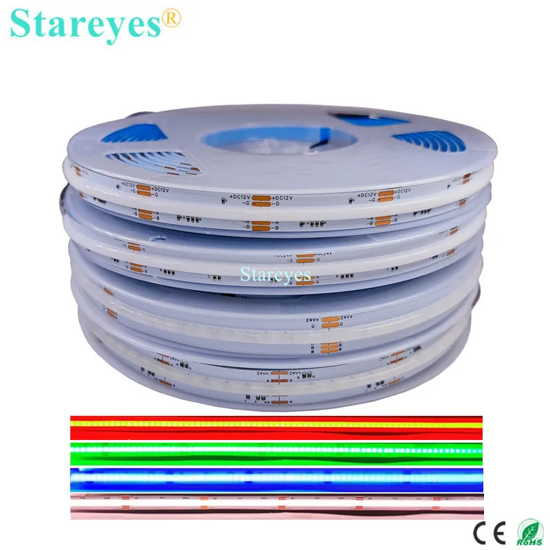 COB LED Strip 810  840 784 LED/m 5m DC12V DC24V RGB RGBW RGBCCT High Brightness FCOB LED Tape Diode Flexible Ribbon Rope Light