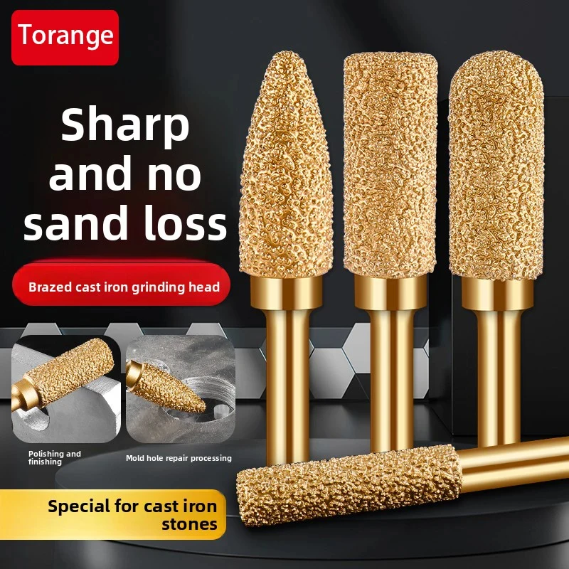 Diamond sand brazing grinding head, cast iron special stone grinding tool, hard alloy electric drill inner grinding head
