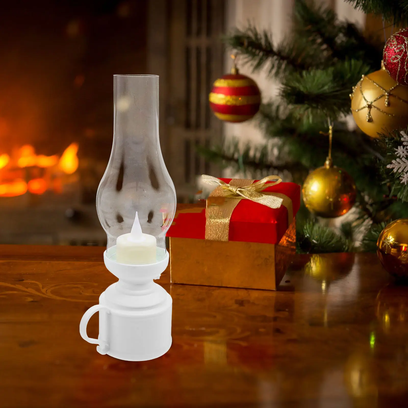 Retro LED Light Sturdy Desktop Lamp for Power Outage Backup Elegant Lantern Decor Suitable for Party Christmas