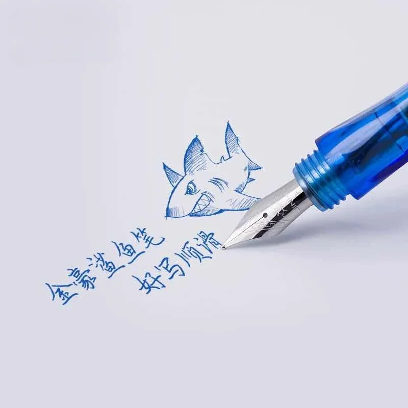 JINHAO Shark Fountain Pen 0.4mm Nib School Supplies Office Ink Pen Two Ink Absorption Methods Writing Calligraphy Pen Stationery view 3
