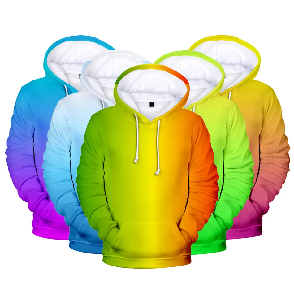 

Neon Hoodie Men/Women Pullover Sweatshirt Jackets Colourful Gradient Green Hoodies Fashion Harajuku Hooded Rainbow Top Coat