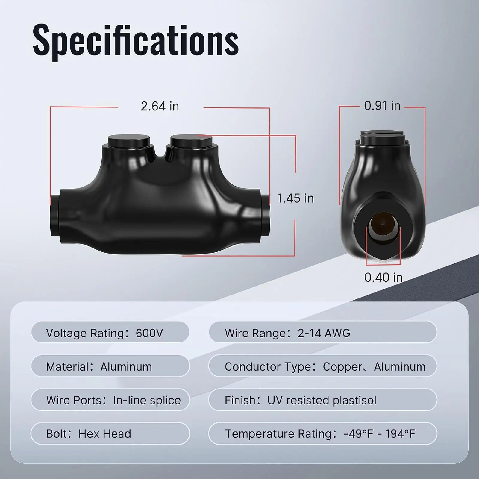 5x Insulated Inline Wire Connector Protection Maintenance Electrical Upgrades Easy Installation