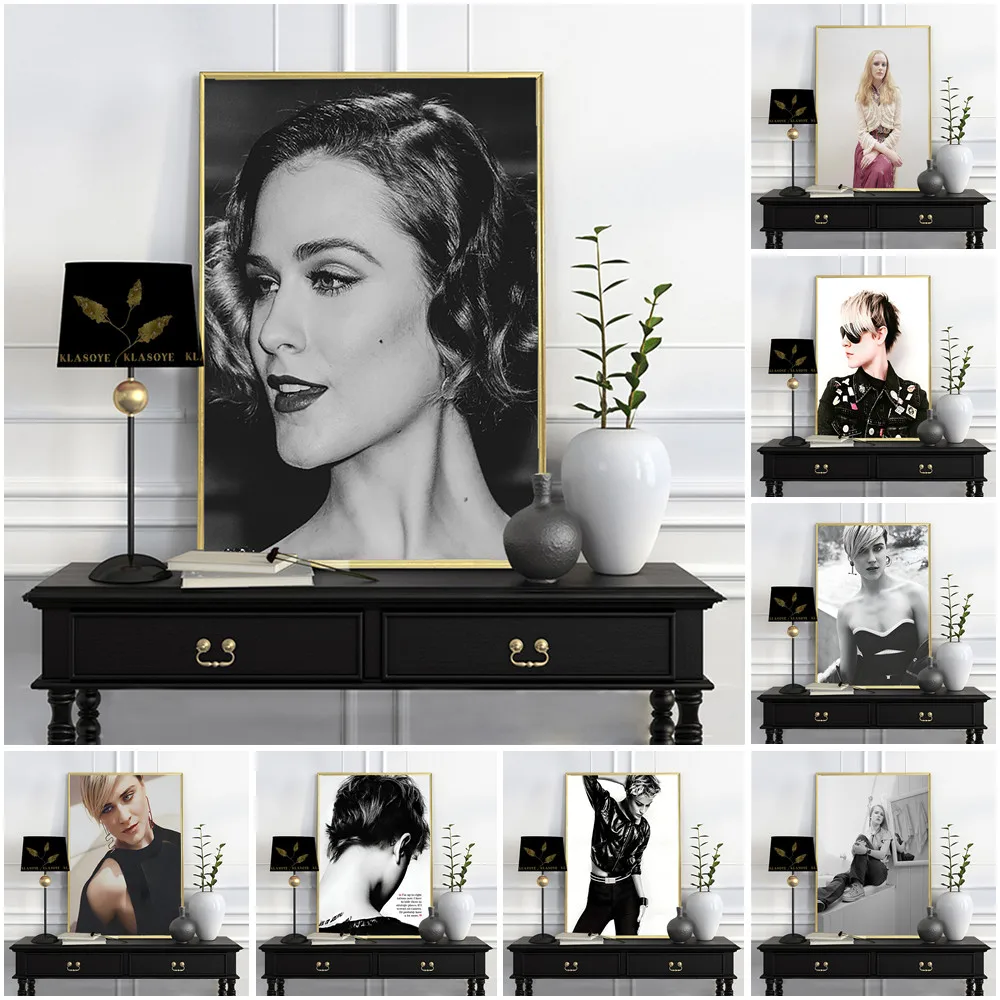 Evan Rachel Wood Star Art Print Black White Poster Actress Photo Wall Stickers Home Decor Sexy Woman Modern Canvas Painting