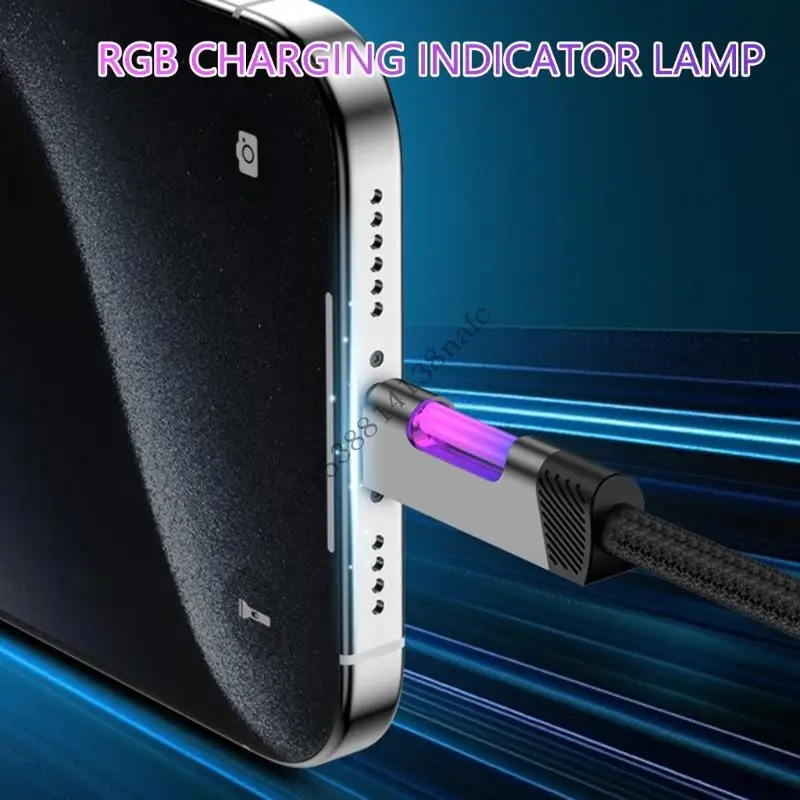 594F نوع التحكم في درجة الحرارة الذكي نوع C كبل الشحن 100W سبيكة الشحن السريع