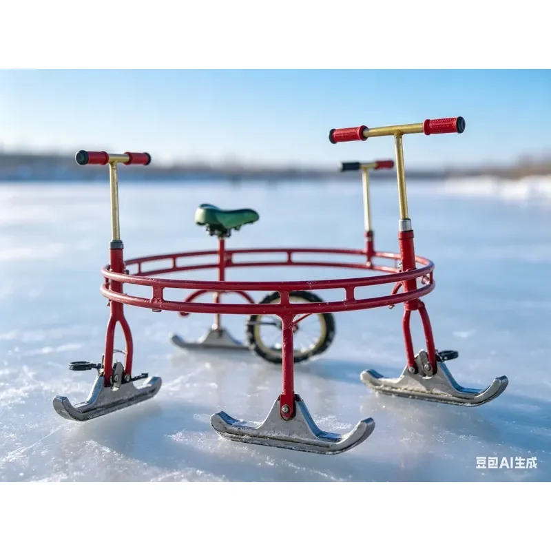 4-Person All-Terrain Bike for Snow & Sand, Multi-Seat Pedal Quadricycle for Winter & Beach Outdoor Play