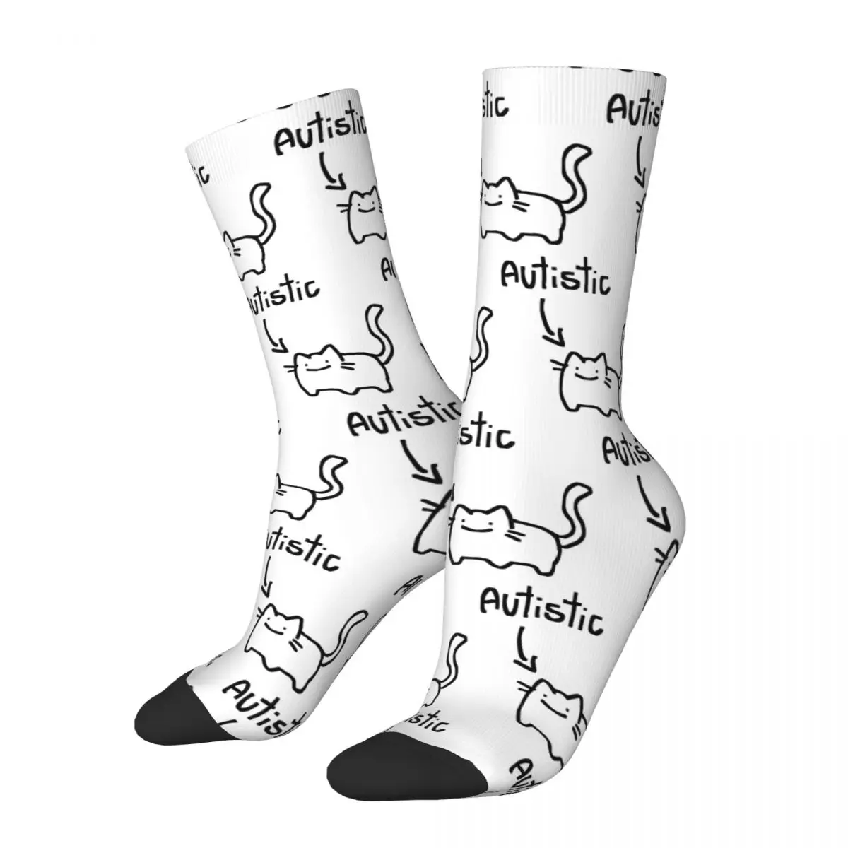 

Autistic Cat Socks All Season Long Socks Accessories for Man's Woman's Gifts