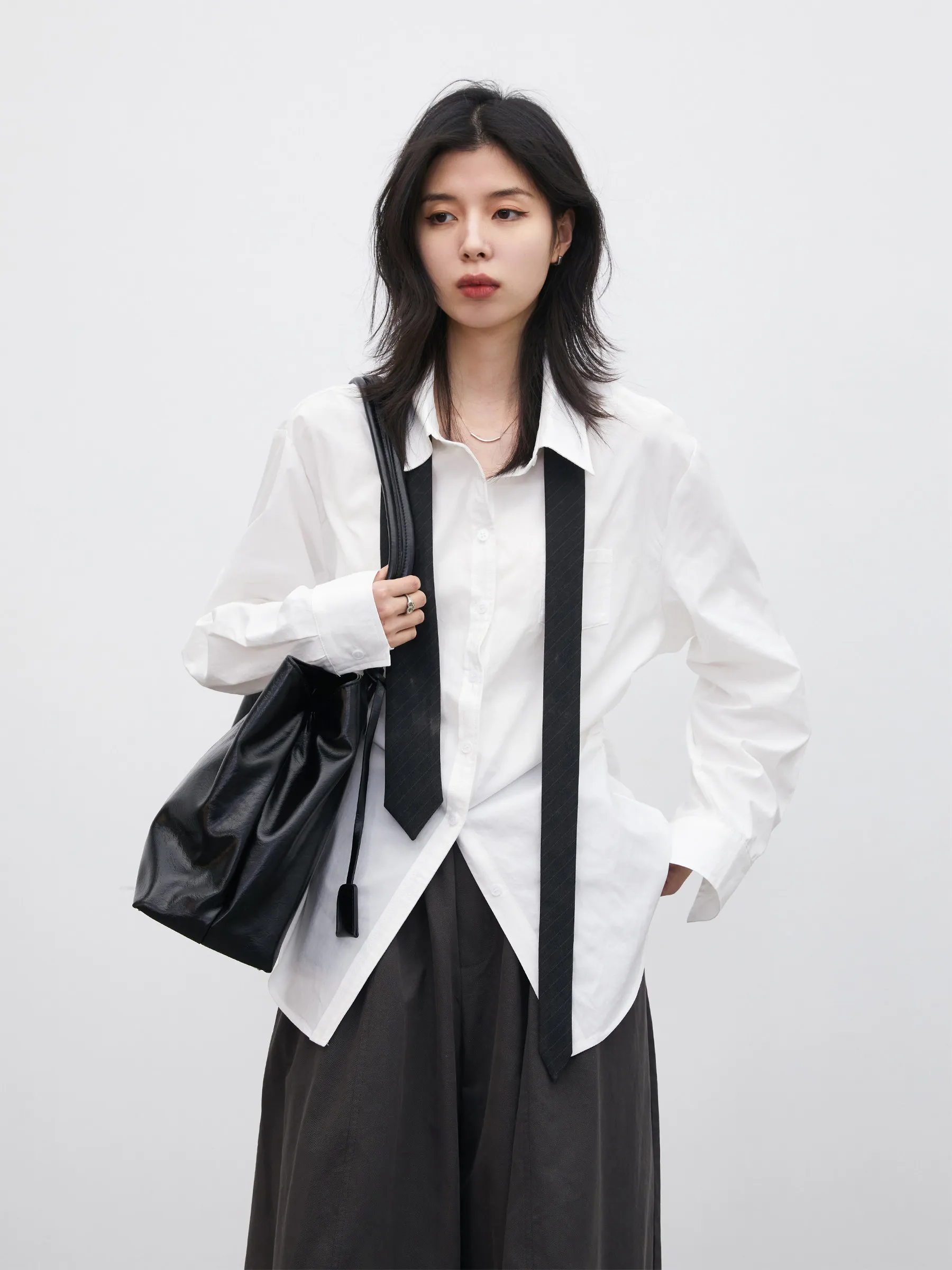 CHIC VEN New Korean Women Shirt Long Sleeve Solid Slim Waist Pleat Waist Cinching Blousers Office Ladies Coat Spring Autumn 2026