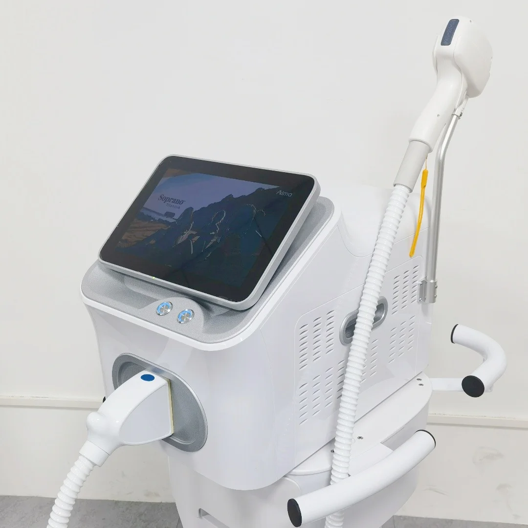 Professional Soprano Diode Ice Titanium Laser Body Hair Removal Machine 808nm Alexandrite Device 3 Waves Permanent CE Woman