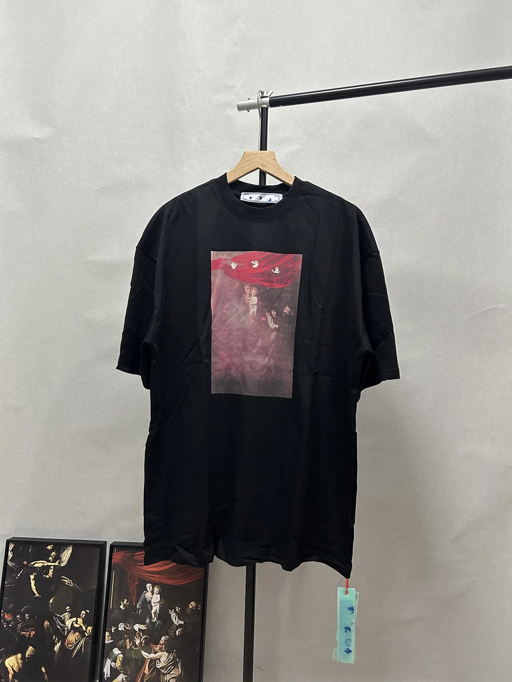 

25ss Classic Brand Abloh White T shirts High Quality Printed T-shirt Hiphop Streetwear Top Tees Men Summer Tops Oversize Tshirt