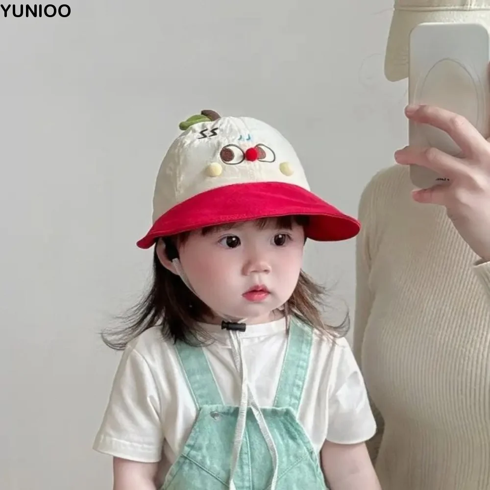

Breathable Quick-dry Korean Style Cap Embroidery Anti-UV Summer Kid Sunhat Dinosaur Puppy Children's Bucket Hat Kid