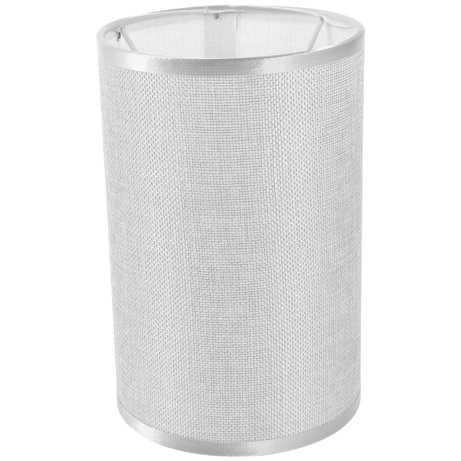 

Round Lampshade E27 Silver Gray Fabric Table Lamp Lighting Bedroom Living Room Study Small Lampshades Desk Light