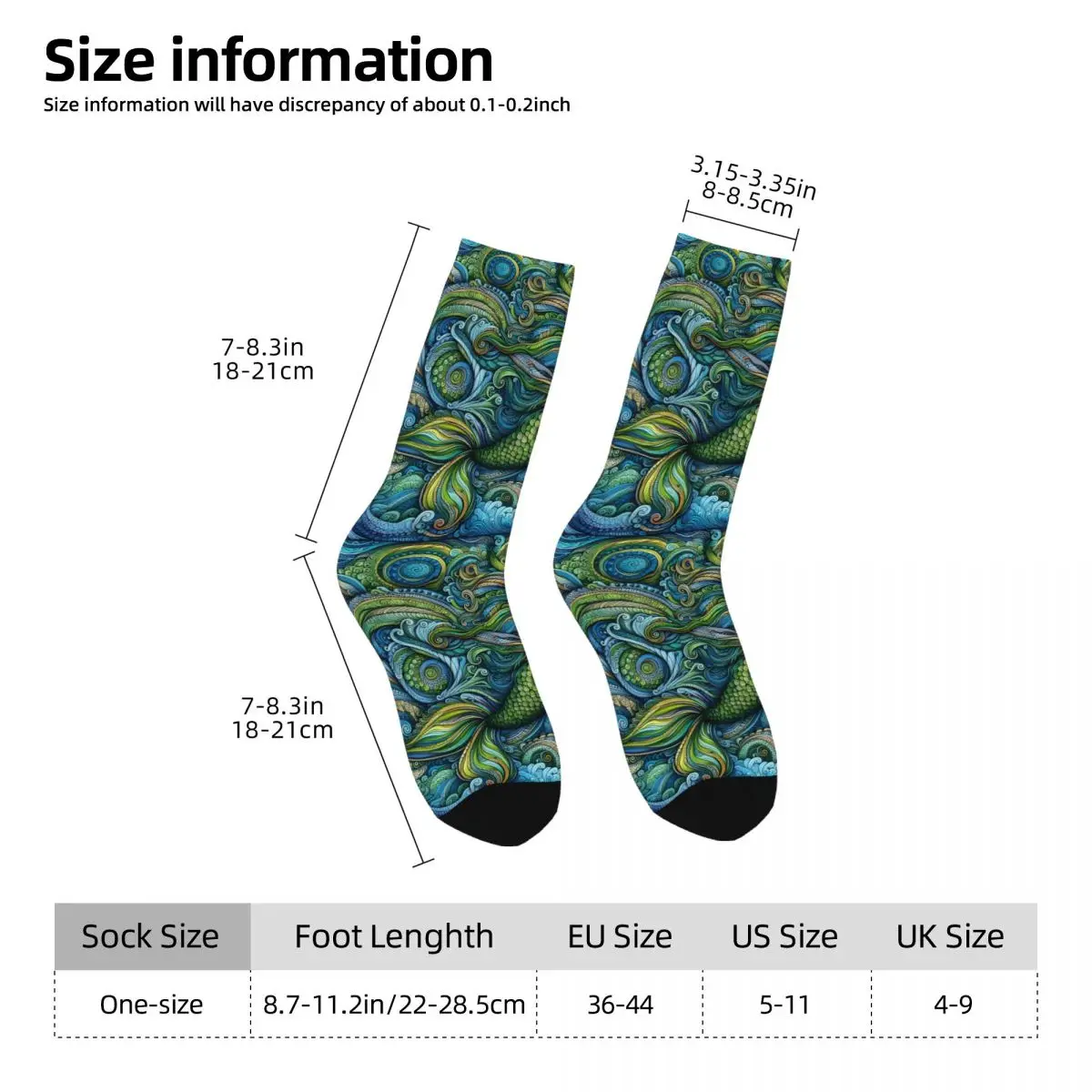 Mermaid Sock Printed Man Polyester