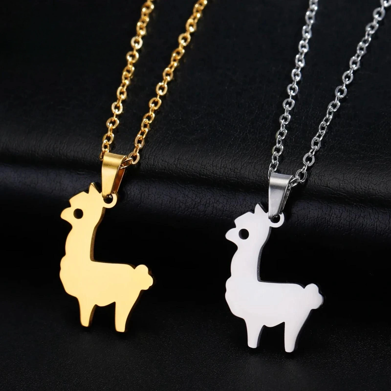 Lemegeton süße Alpaka Edelstahl Damen Halskette Anhänger Mode Kragen Kette Schmuck Party Geschenk