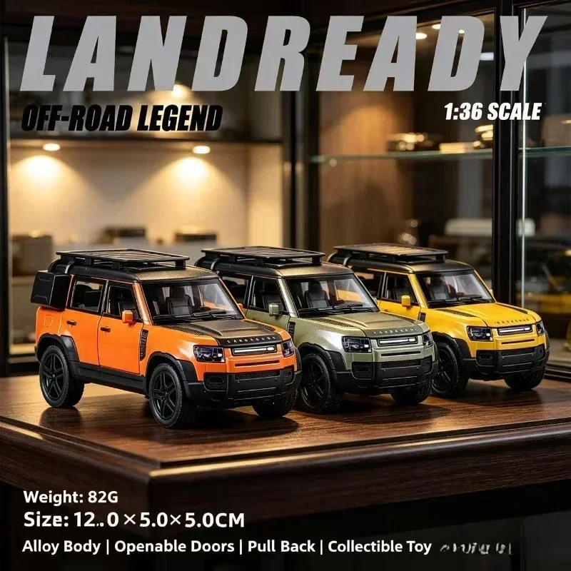 Alloy Car Model 1:36 Scale Classic Offroad SUV, Diecast Pull-Back Replica Vehicle, Openable Doors & Fine Details, Desktop Decor