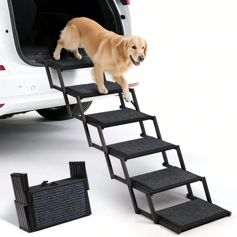 

Car Pet Ramp With EVA Handle Lightweight Portable, Metal Frame, NonSlip Carpet Surface