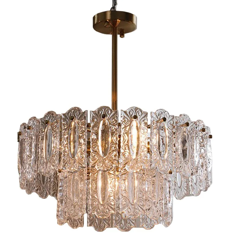 

Light luxury, living room, glass, retro, chandelier, French, modern, simple