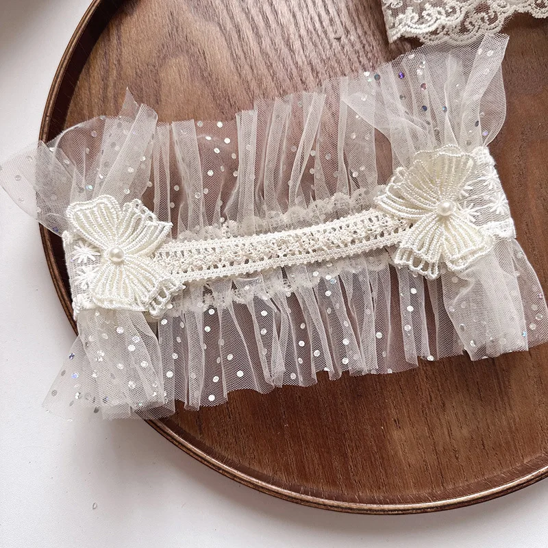 1 Piece Newborn Frence Style Lace Girl Headband Retro Mesh Gauze Embroidery Floral Infant Baby Headwear Photographyr Props