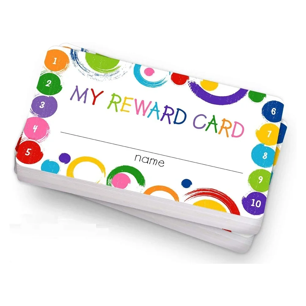 

10-50 Pcs Punch Cards My Reward Cards for Classroom Student Home Behavior Incentive for Children Motivational Kids Cute Cards