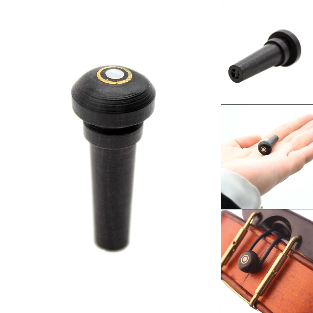 3/4 4/4 Violin Endpin Universal Ebony Wood Violin Endpin Inlay Shell Wooden Violin Portable Parts & Accessories