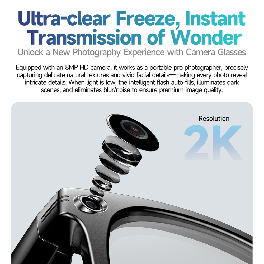 VALDUS W610 Smart Glasses Man With HD Camera AI Voice Translation WIFI+Bluetooth Transmission 4GB 2025 New Sunglasses For Woman