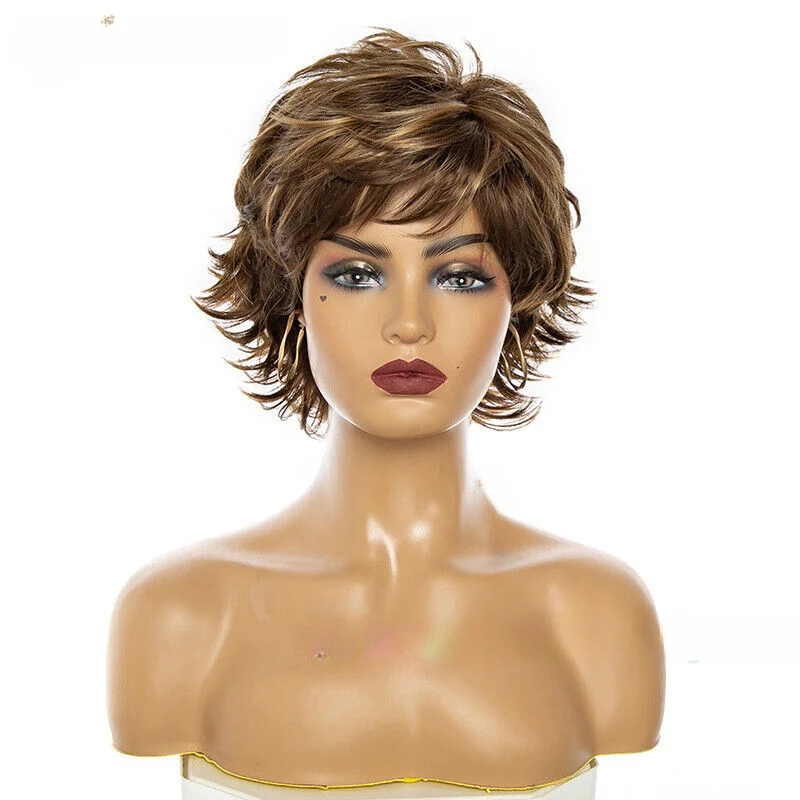 

Short Bob Pixie Cut Wig Synthetic Natural Hair Layered Hair Wigs for Women