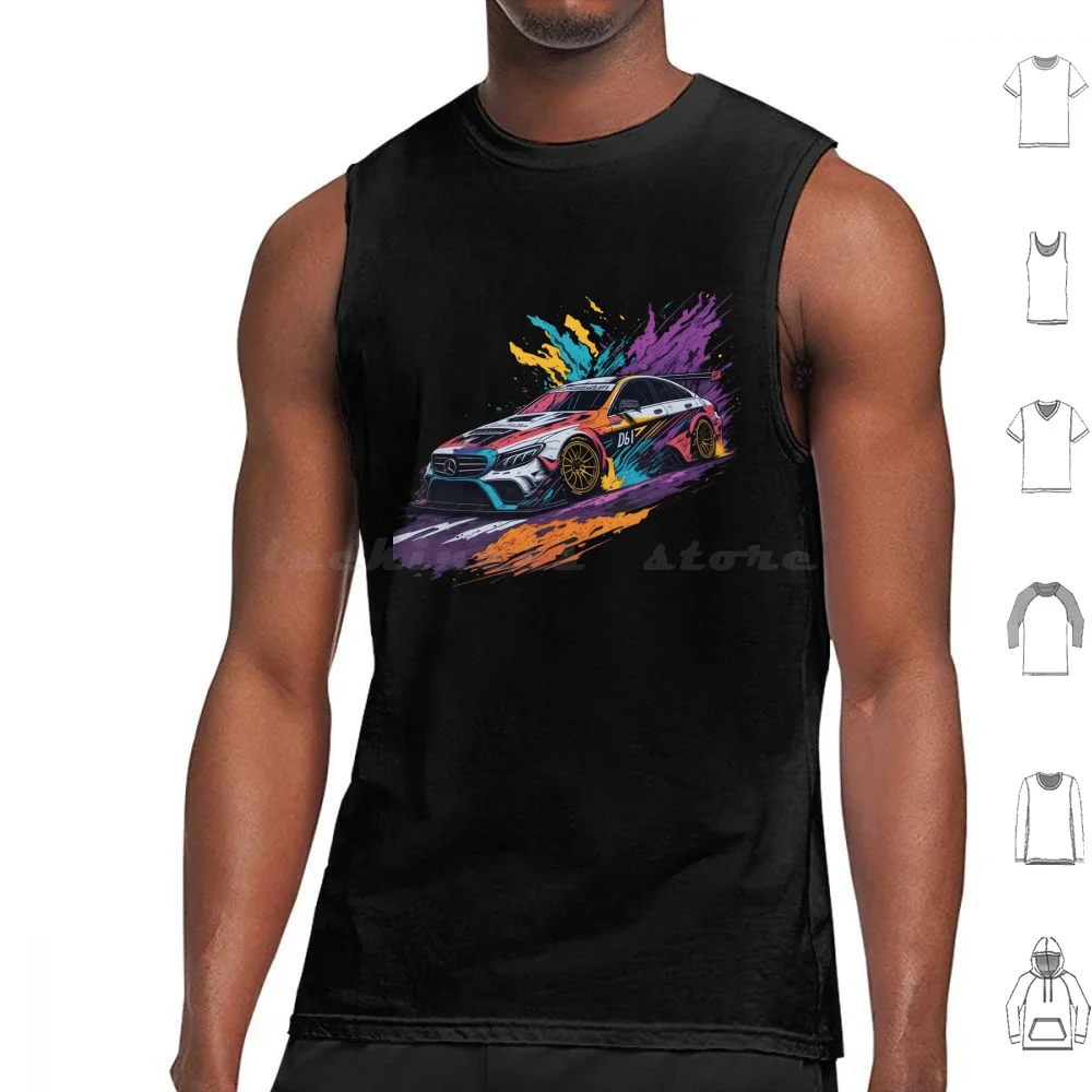 Dtm Racing Car Tuning Modified Graffiti Tank Tops Vest Sleeveless Dtm Racing Car Graffiti Tuning Lowered Colorful