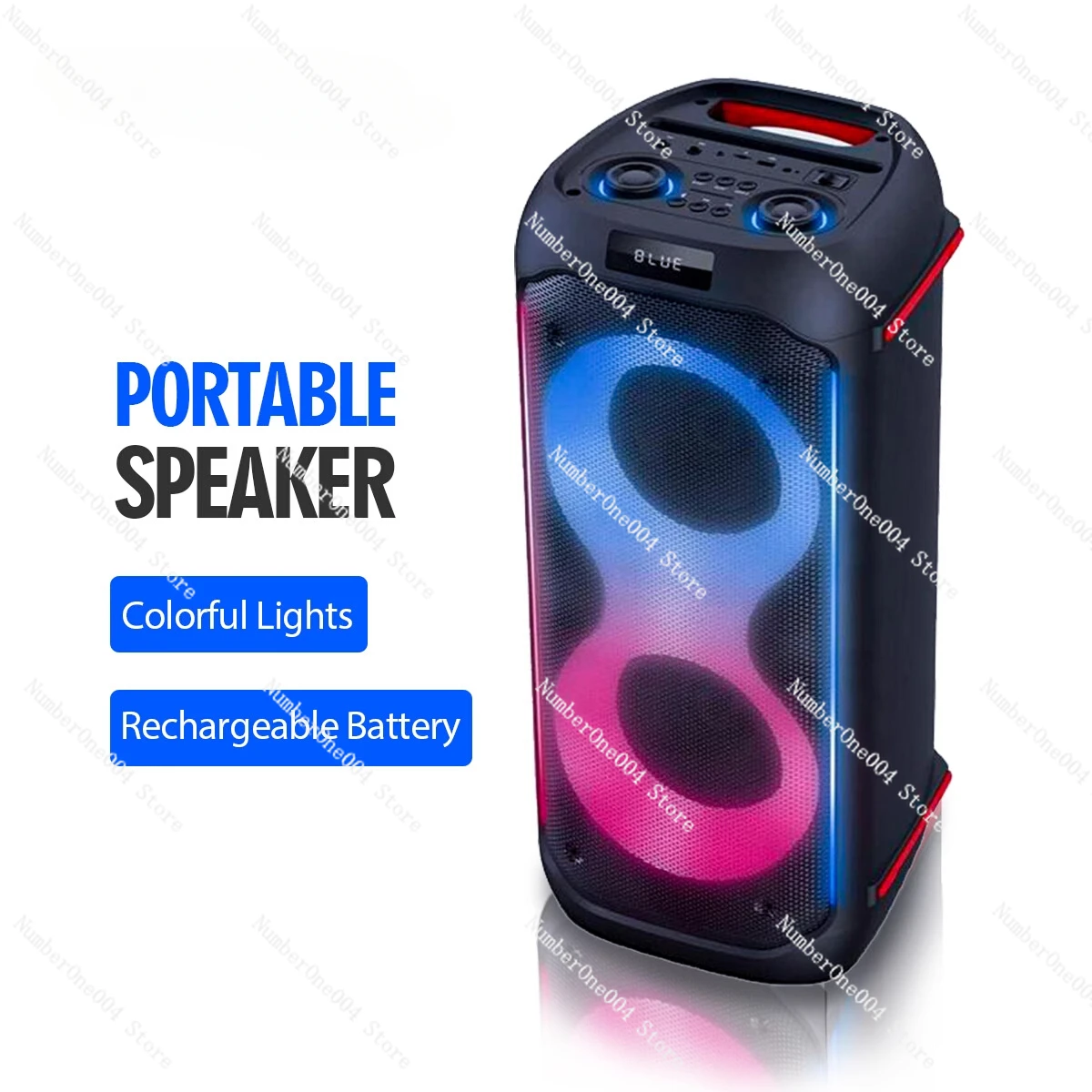 Portable Dual 8-inch Party Speaker J.B.L710 Bluetooth Colorful Ambient Lighting and Audio